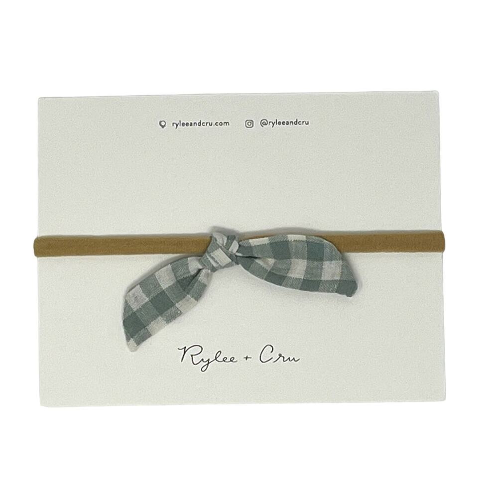Rylee + Cru NWT Gingham Little Knot Baby Headband. One Size.
